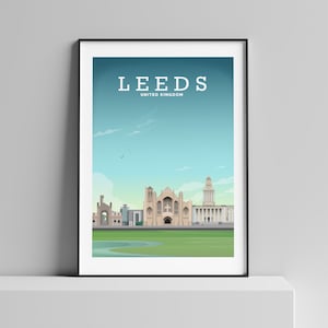 Leeds Print, Leeds Poster, Leeds England, Leeds Yorkshire, Leeds Art