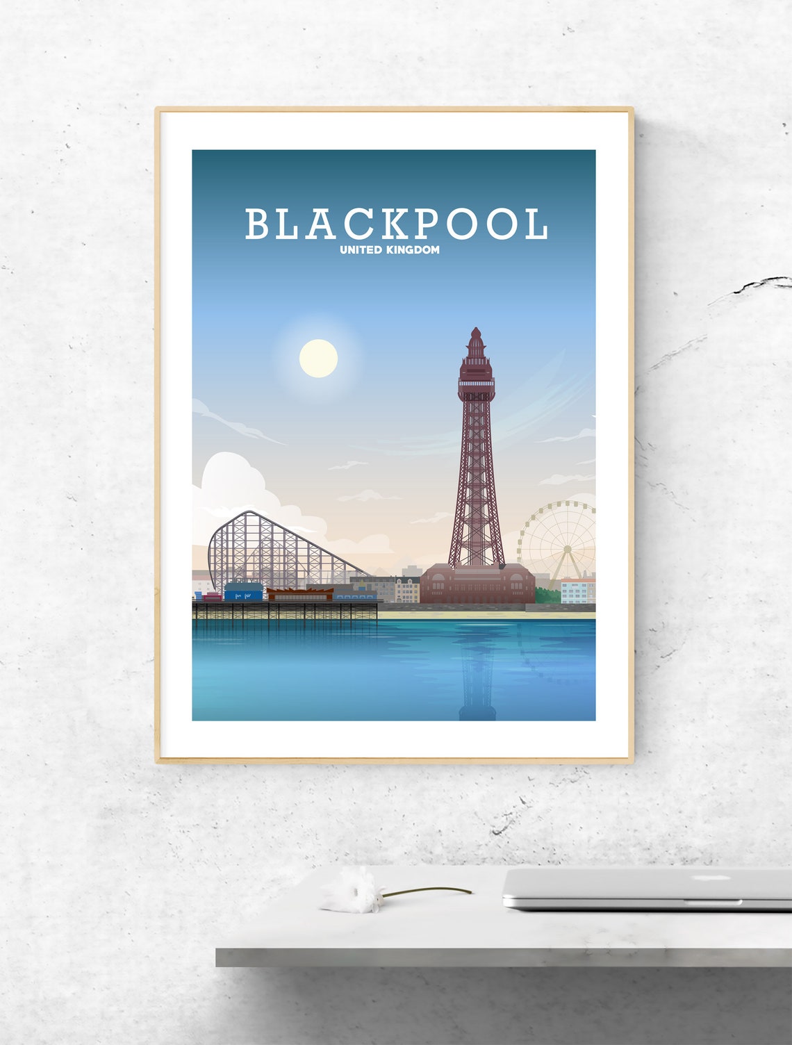 Blackpool Print Blackpool Poster Blackpool England Etsy