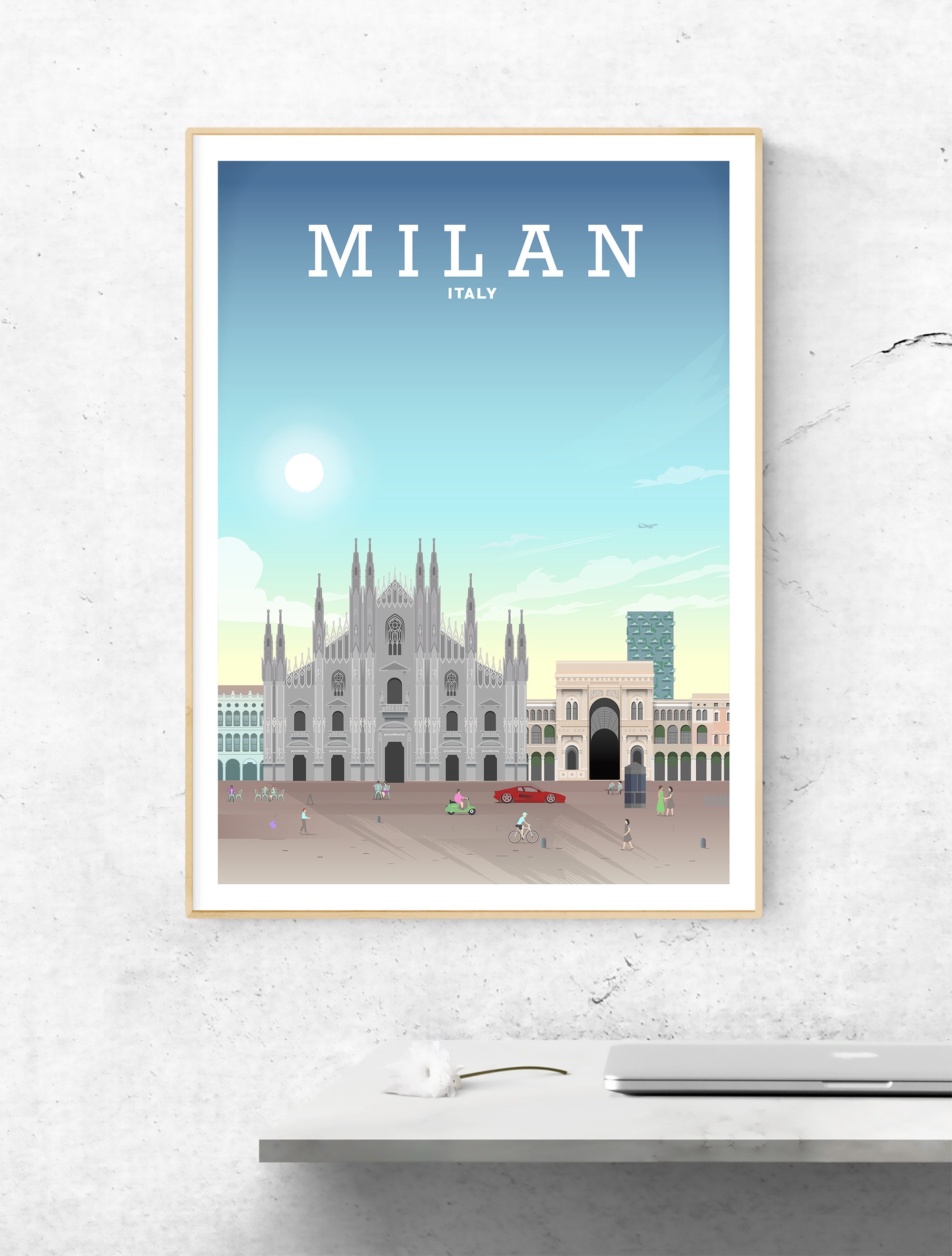 Milan Print Milan Poster Milan Italy Travel Wall Art Wall Etsy