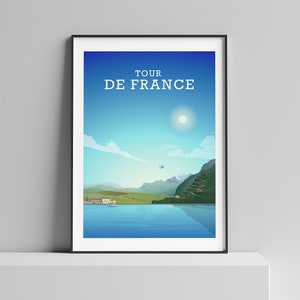 Tour De France Print, Cycling Poster, Alpe d'Huez Art, Le Col du Galibier, Le Col de l’Izoard, Le Mont Ventoux, Le Portet d’Aspin, France