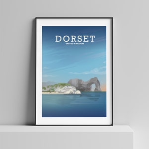 Dorset Poster, Durdle Door Print, Dorset Art, Jurassic Coast, Lulworth Cove