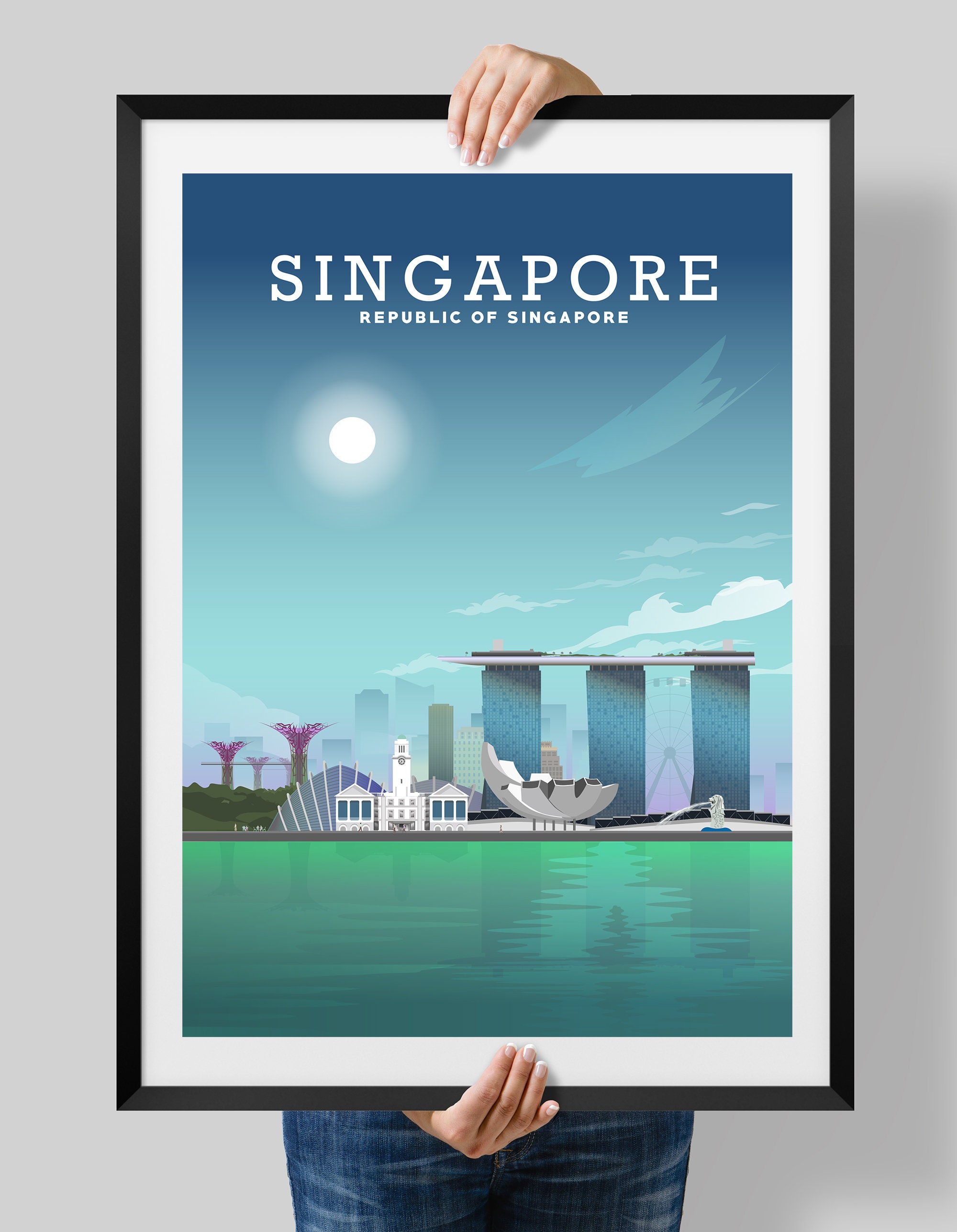 Singapur Poster Singapur Poster Singapur Stadtlandschaft Etsy