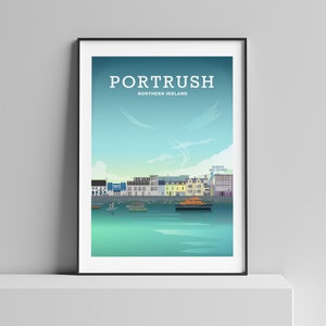 Cartel de Portrush, Impresión de Portrush, Irlanda del Norte, Regalos irlandeses