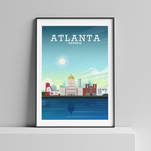 Atlanta Print, Atlanta Georgia, Atlanta Map, USA Travel Print, Atlanta Falcons, Atlanta Picture, Atlanta USA, Georgia State, Atlanta Decor