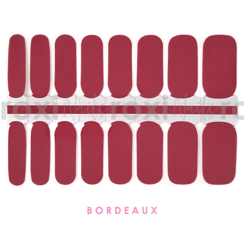 Nail Polish Strips / Nail Wraps / Nail Stickers - Bordeaux 