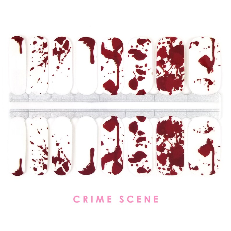 Blood Splatter Nail Polish Strips Halloween Nail Wraps Etsy