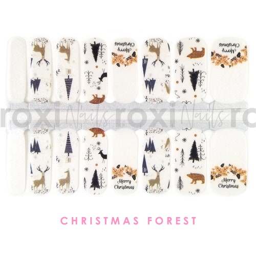 Peppermint Latte Nail Polish Strips / Christmas Nail Wraps / Etsy