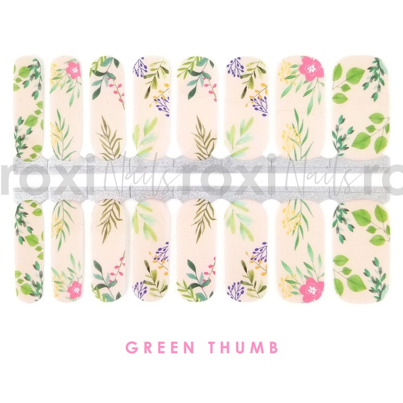 Floral Nail Polish Strips / Floral Nail Wraps / Nail Art Etsy