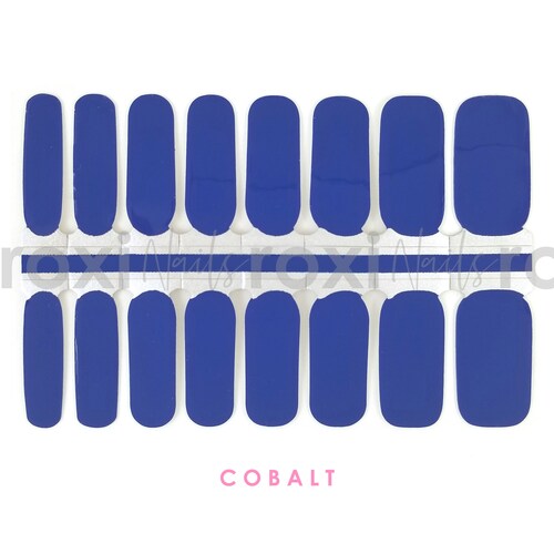Blue Nail Polish Strips / Nail Wraps / Nail Stickers Cobalt Etsy