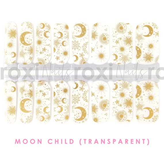 Moon and Sun Nail Wraps / Nail Art Stickers Moon Child | Etsy