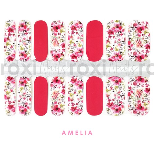 Floral Nail Polish Strips / Floral Nail Wraps / Nail Art Etsy