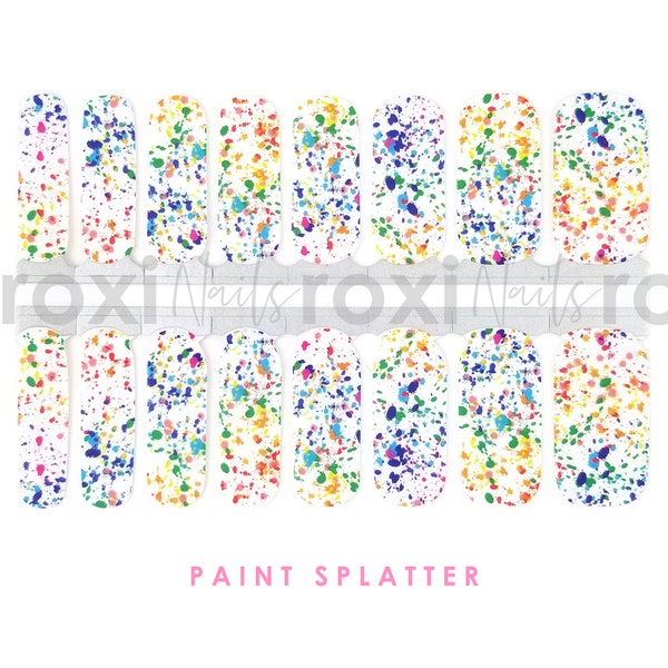 Paint Splatter Nail Polish Strips / Nail Wraps / Nail Art Stickers - Paint Splatter