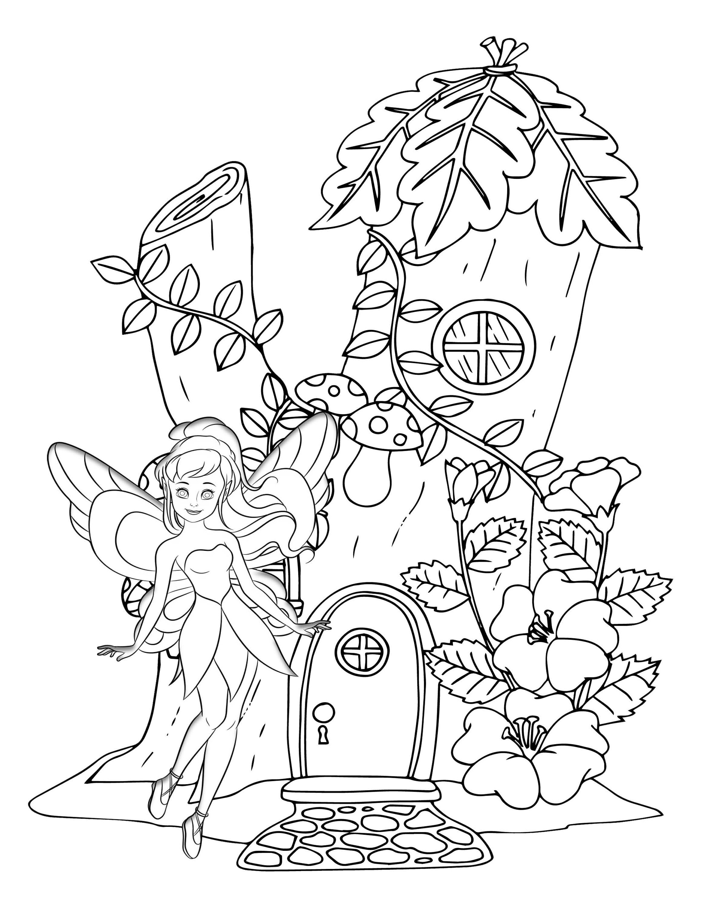 Coloring Pages - Woodland Fairy Scenes - Ideal for Party Activities ...