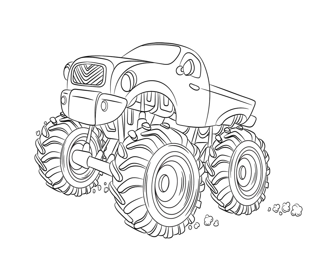 Monster Trucks Coloring Pages Instant Download PDF - Etsy