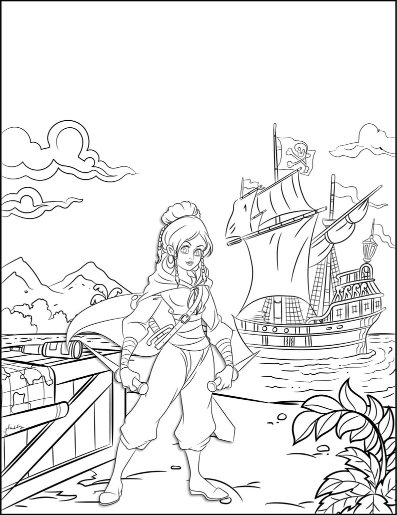 Pirate Theme Colouring Pages for Kids INSTANT DOWNLOAD - Etsy