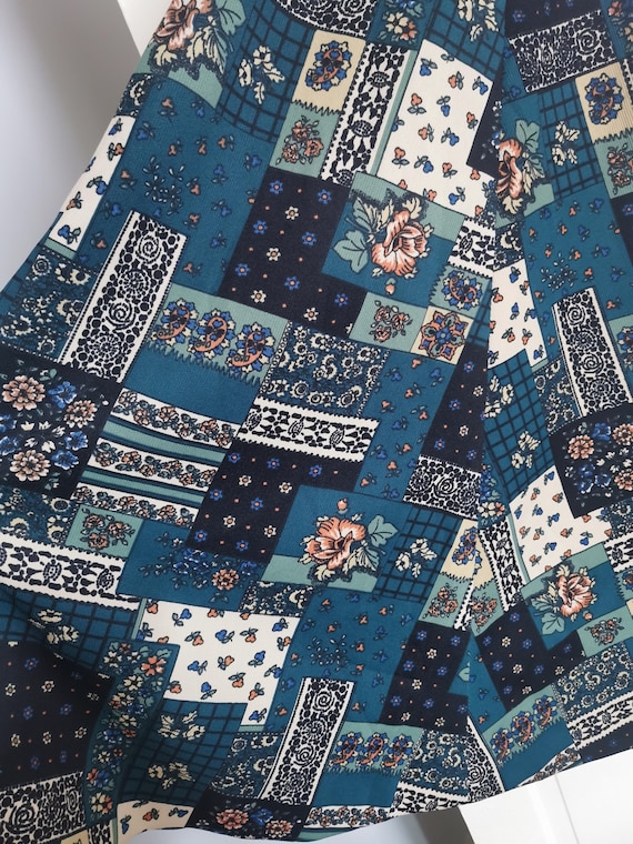 70s Vintage Floral Patchwork Maxi Skirt main image 0
