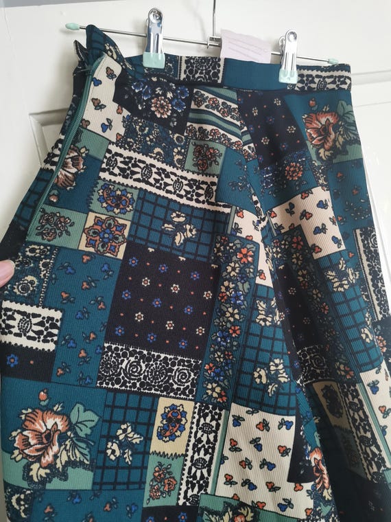 70s Vintage Floral Patchwork Maxi Skirt main image 1