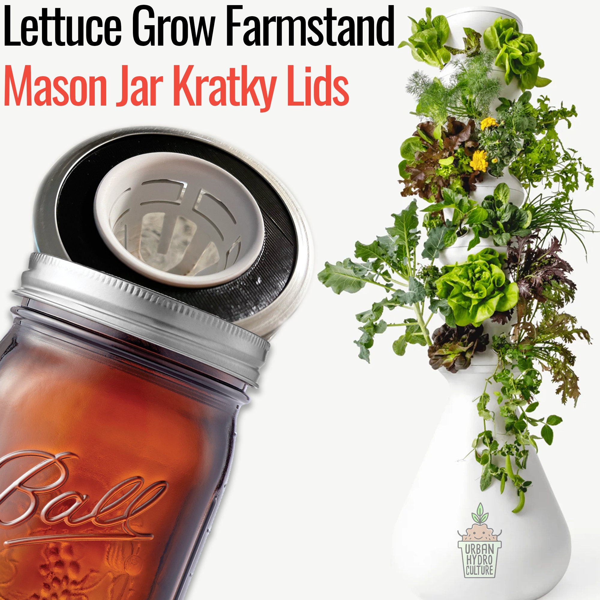 Lettuce Grow Farmstand Mason Jar Kratky Lids widemouth Etsy Australia