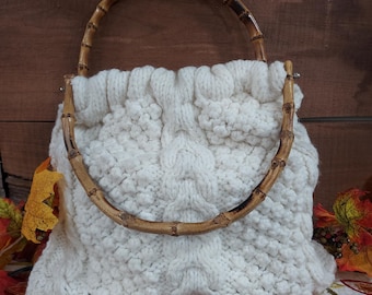 Vintage 70s Style Boho Crochet Handbag
