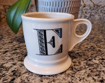 Anthropologie Shave Style "E" Mug
