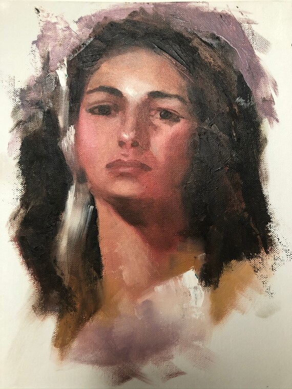 Spanish Lady Oil Painting Etsy