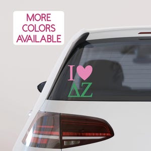 Delta Zeta Sorority Decal – I Love DZ – Sorority Laptop, Car, Tumbler - Big Little Gift