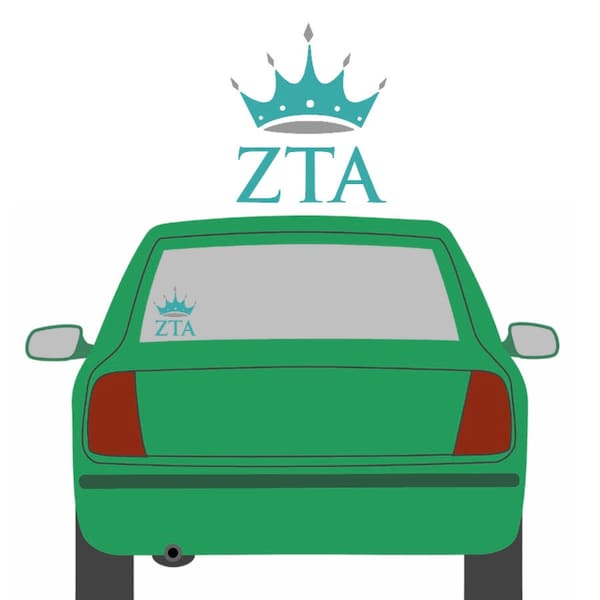 Sorority Sticker - Zeta Tau Alpha - Zeta Tau Alpha Sticker - Zeta Tau Alpha Decal - Car Sticker - Car Decal - Big Little Gift -Sorority Gift