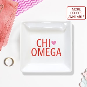 Sorority Ring Dish - Chi Omega badge dish - Badge Dish - Chi-O Ring Dish - Chi Omega - Ring Dish - Sorority Gift - Big Little Gift