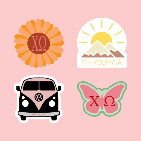 Sorority Sticker - Chi Omega - Chi Omega Sticker - Volvo Sticker - Sorority Gift - Big Little Gift - Greek Gift