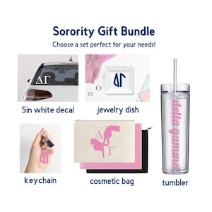 Delta Gamma Sorority Gift Set – Decal, Keychain, Tumbler & More