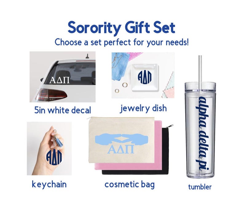 Sorority Gift Bundle - Alpha Delta Pi - Adpi - Decal - Bag - Cup ...