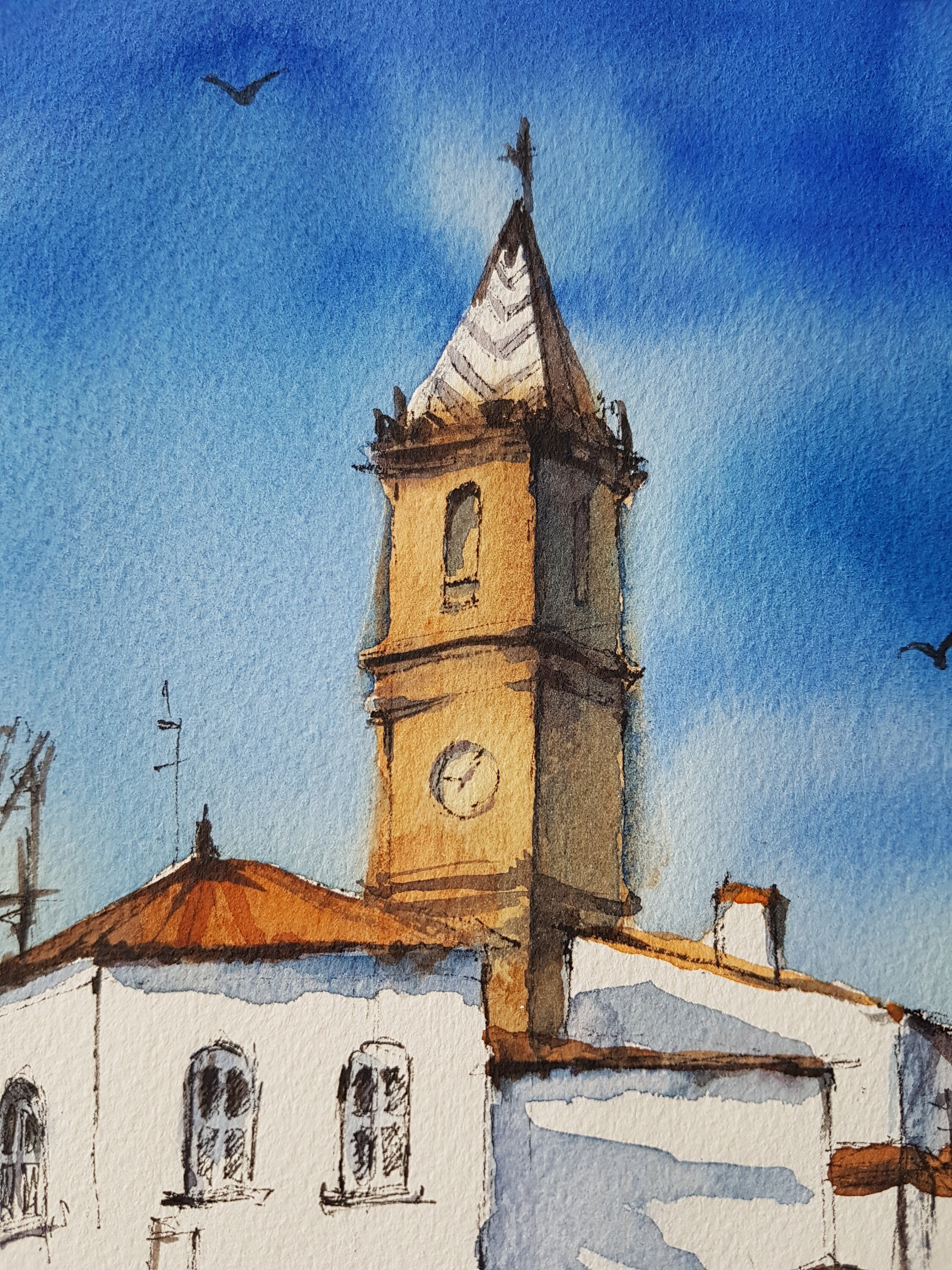 Spain Painting City Scene Original Watercolor Art Andalucía Etsy