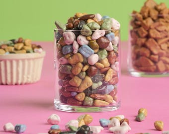 Rocas de chocolate con leche – 450 g. Dulces para fiestas, bodas y cumpleaños. Piedras comestibles para postres y recuerdos.