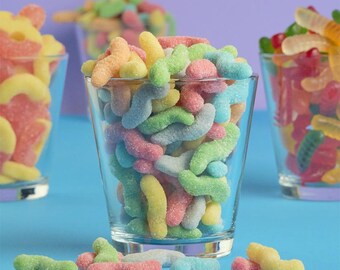 Gusanos de goma neón ácidos de 1 libra. – Dulces para bufé, regalos de fiesta, cumpleaños y bodas.