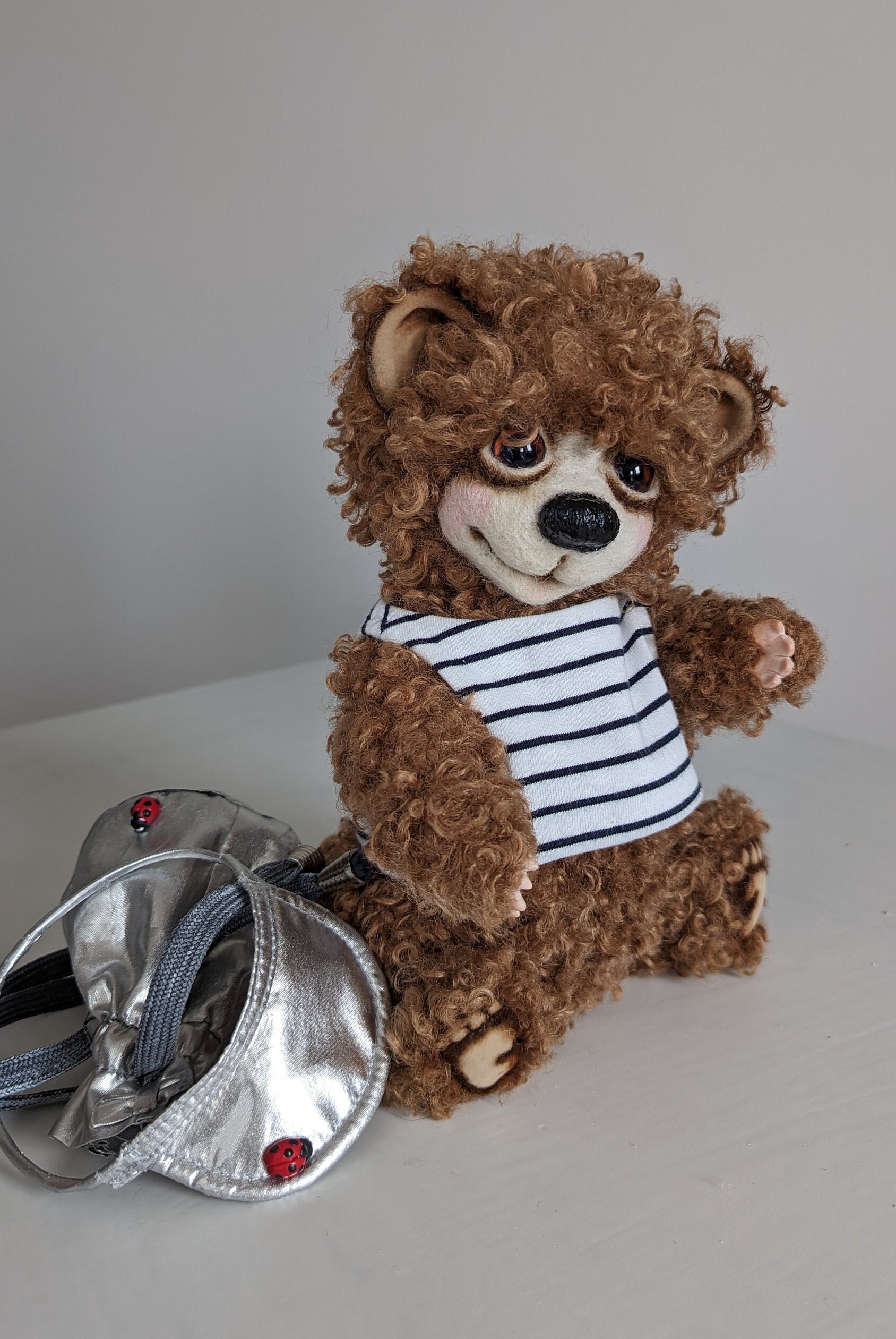 sammler spielzeug Lockiger Teddybär handgemacht. Sammler Kunst Spielzeug. - Etsy.de