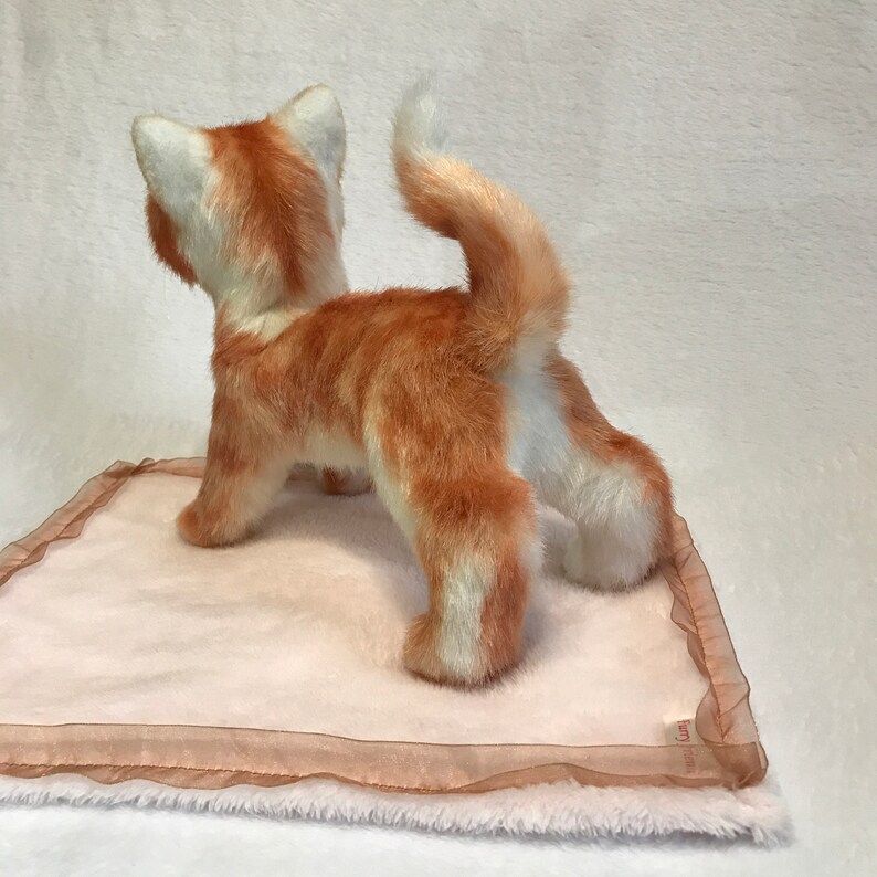 Realistic Movable Soft Toy Ginger Kitten Faux Fur Cat for Kids Etsy