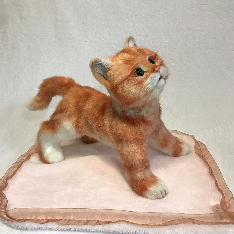 Realistic Movable Soft Toy Ginger Kitten Faux Fur Cat for Kids | Etsy