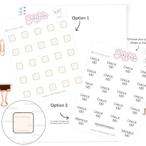 Birth Control Patch | Planner Stickers | Reminder | Refill | Appointment | Pick Up | Medicine | Women&#39;s Health | Matte | Clear |
