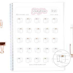 Toiletpapier | Wc-papierrollen | Toiletartikelen | Badkamerbenodigdheden | Kleine plannerstickers |