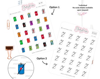 No Soda Sticker | Planner Stickers | No Coke | No Coca cola | No Pepsi | No Sprite | No Mountain Dew |
