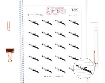 Curling Iron | Hair Styling | Hair Day | Salon | Planner Stickers