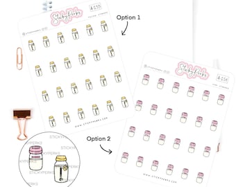 Breast Milk Storage | Bottles Sticker | Pink | Yellow Milk Storage | Milk Tracker | Pump | Breast Feeding | Mom Life | Small | Tiny |