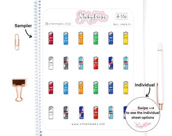 Verscheidenheid krachtdrank | Plannerstickers | Koude dranken | IJsdrankjes | Zomerdrankjes |