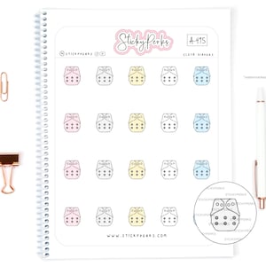 Cloth Diapers | Natural | Biodegradable | Pampers | Small Doodles | Small Planner Stickers | Hand Drawn |