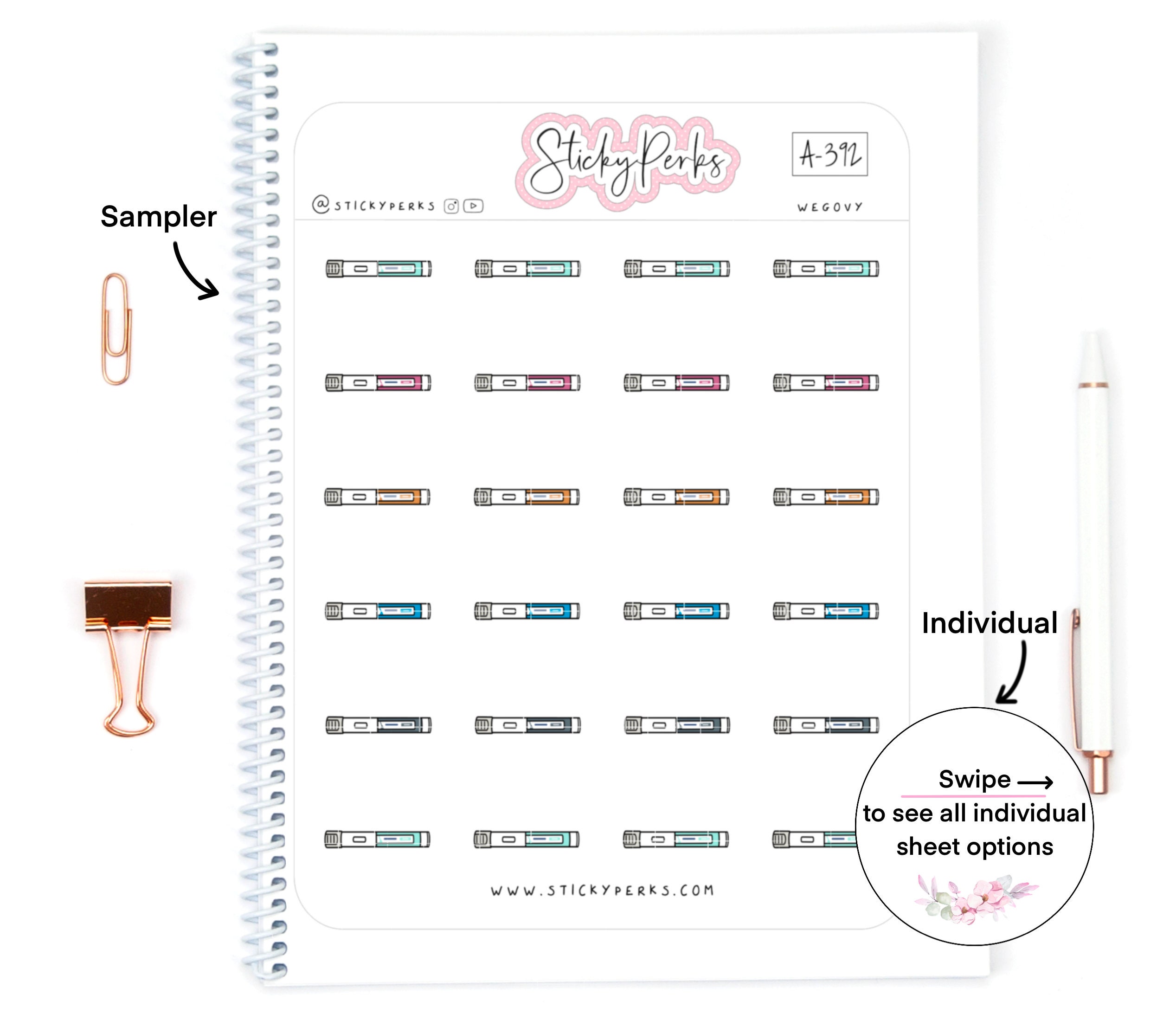 Medical Injection 3 | Medicine | Health and Wellness | Weight Loss | Medication | Diabetes | Planner Sticker