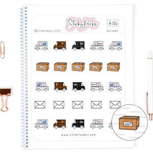 Delivery Trucks & Packages | Planner Sticker | Happy mail | Letter | Envelope | Boxes