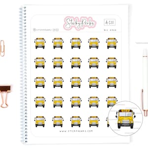 School Bus | Bus Rider | School Time | School Pickup |  Drop off | Planner sticker