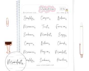 Positieve woorden | Plannersticker | Tekst | Motiverend | Positiviteitsscript | Inspirerend | Woord van het jaar