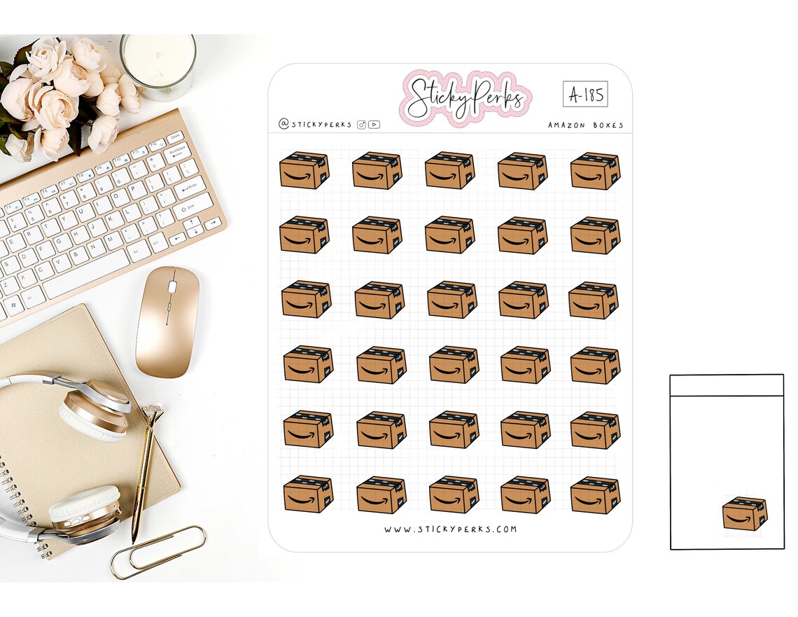 Small Amazon Delivery Box Planner Sticker Package Amazon Etsy