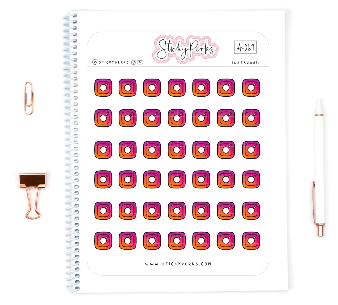 Instagram Icon Planner Sticker Social Media small icon Etsy | Etsy